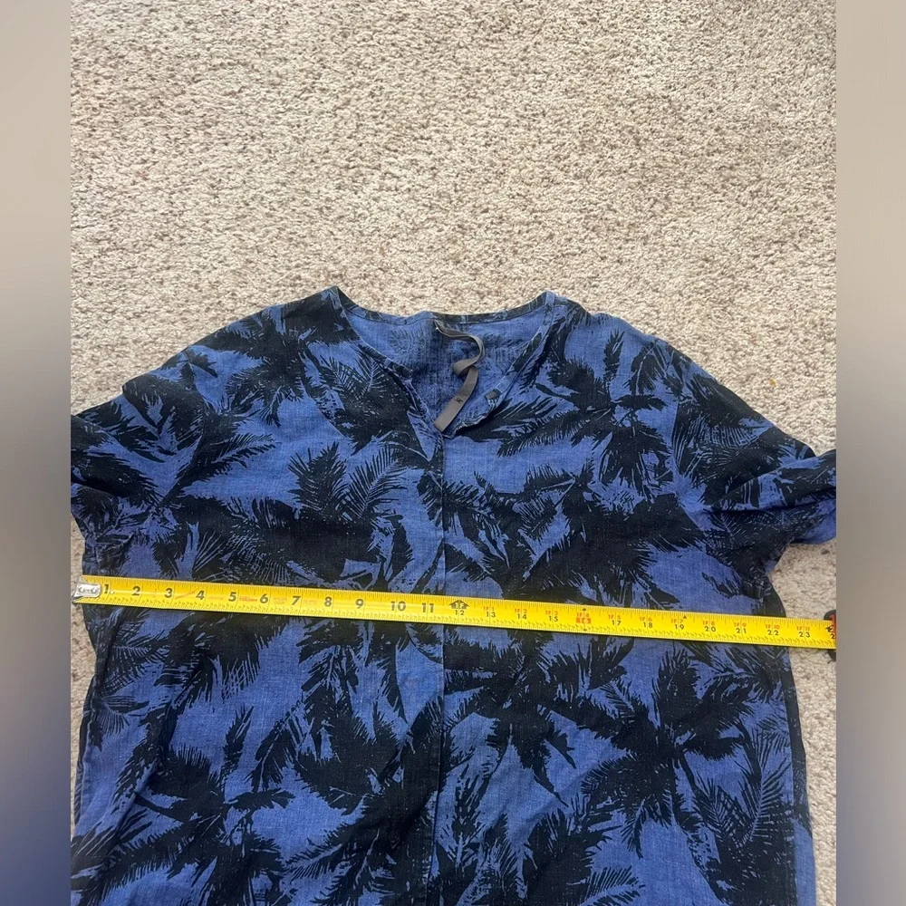 ATTACHMENT by Kazuyuki‎ Kumagai Linen Cotton Hawaiian Floral Blouse top. Medium